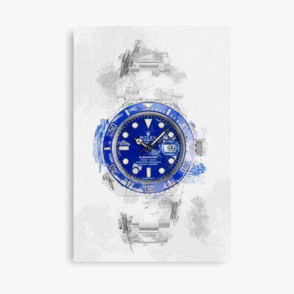 Rolex Smurf watch canvas art