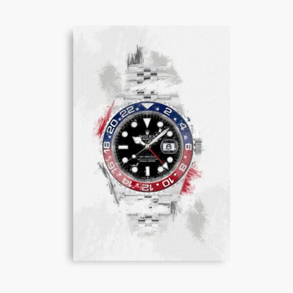 Rolex GMT Pepsi watercolor canvas print