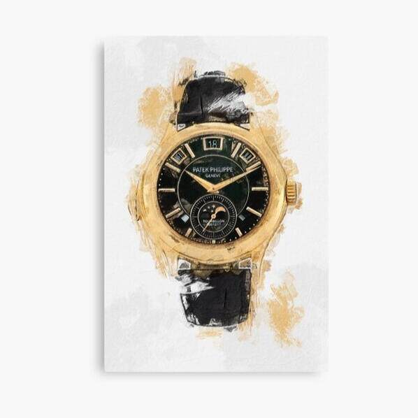 Gold Patek Philippe technical drawing watch art